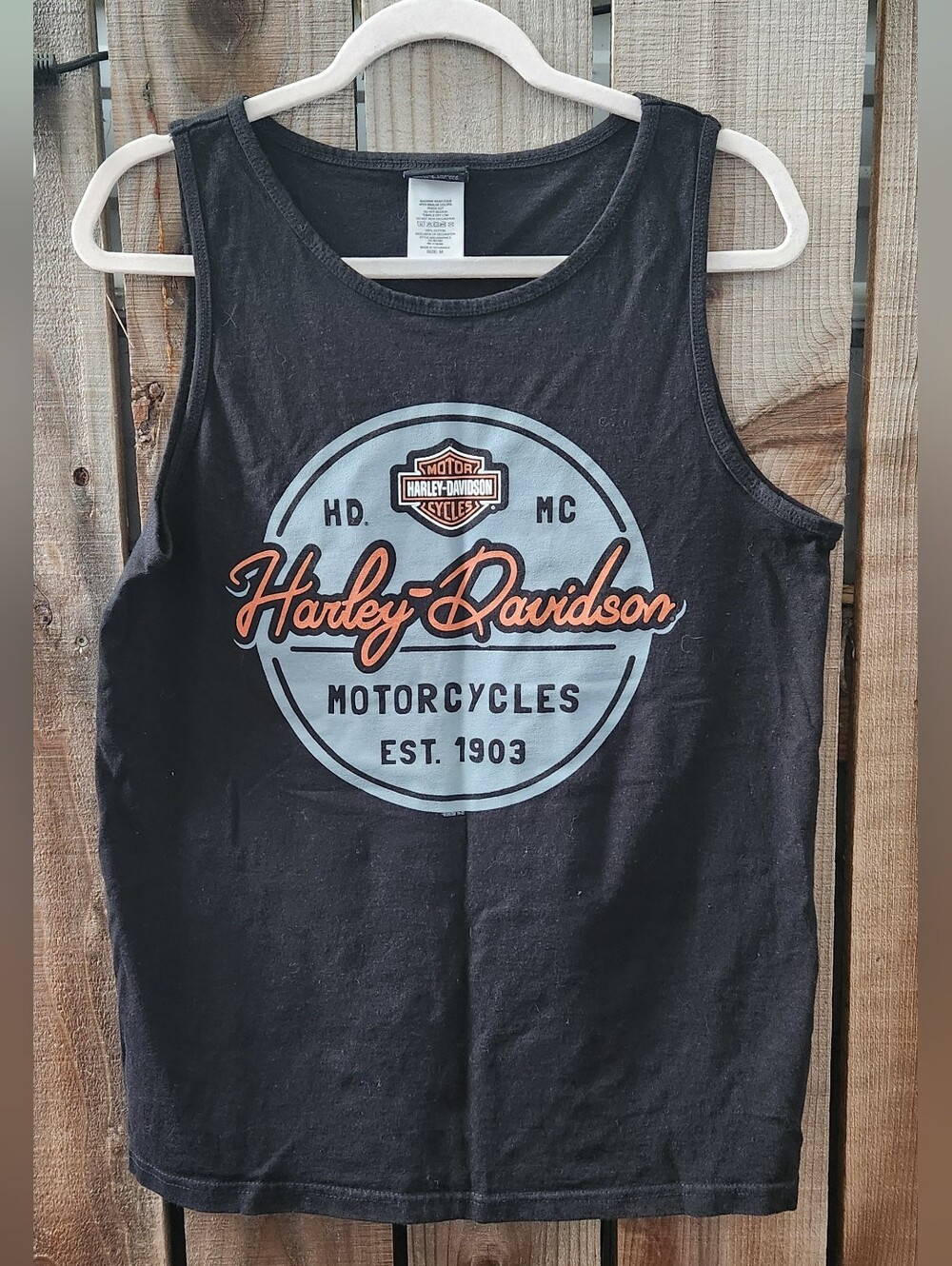 🔥 Harley-Davidson Boston MA Double-Sided Graphic Tank Top Black Size M